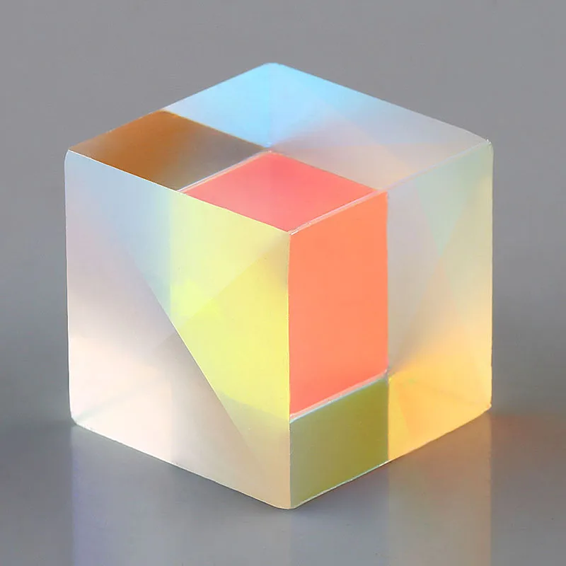 Optical Glass 20mm Combiner Cross Dichroic RGB Colorful X-Cube Prism Physics Teaching Tool