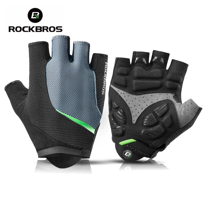Rockbros Gloves Bike Cycling Gloves Men Half Finger Shock proof