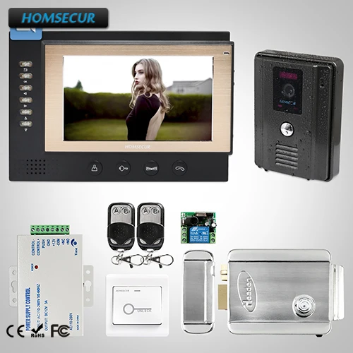 

HOMSECUR 7" Video Door Entry Security Intercom+Black Camera 1C1M for Apartment : TC011-B Camera(Black)+TM701R-B Monitor(Black)