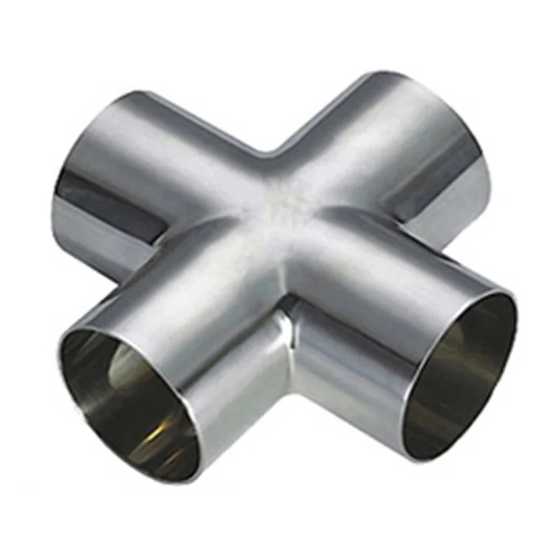 

1-1/2" 1-1/4" 2" SS304 Sanitary Weld Cross For Pipe Fitting Homebrew