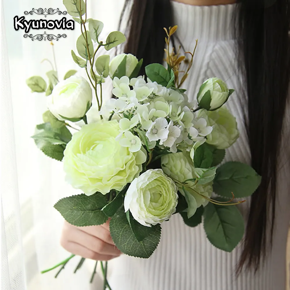 

Kyunovia Wedding Bouquet Flower Bridal bouquet Silk Peony Rose Bouquet Wedding Decoration Bridesmaids Bouquet D36