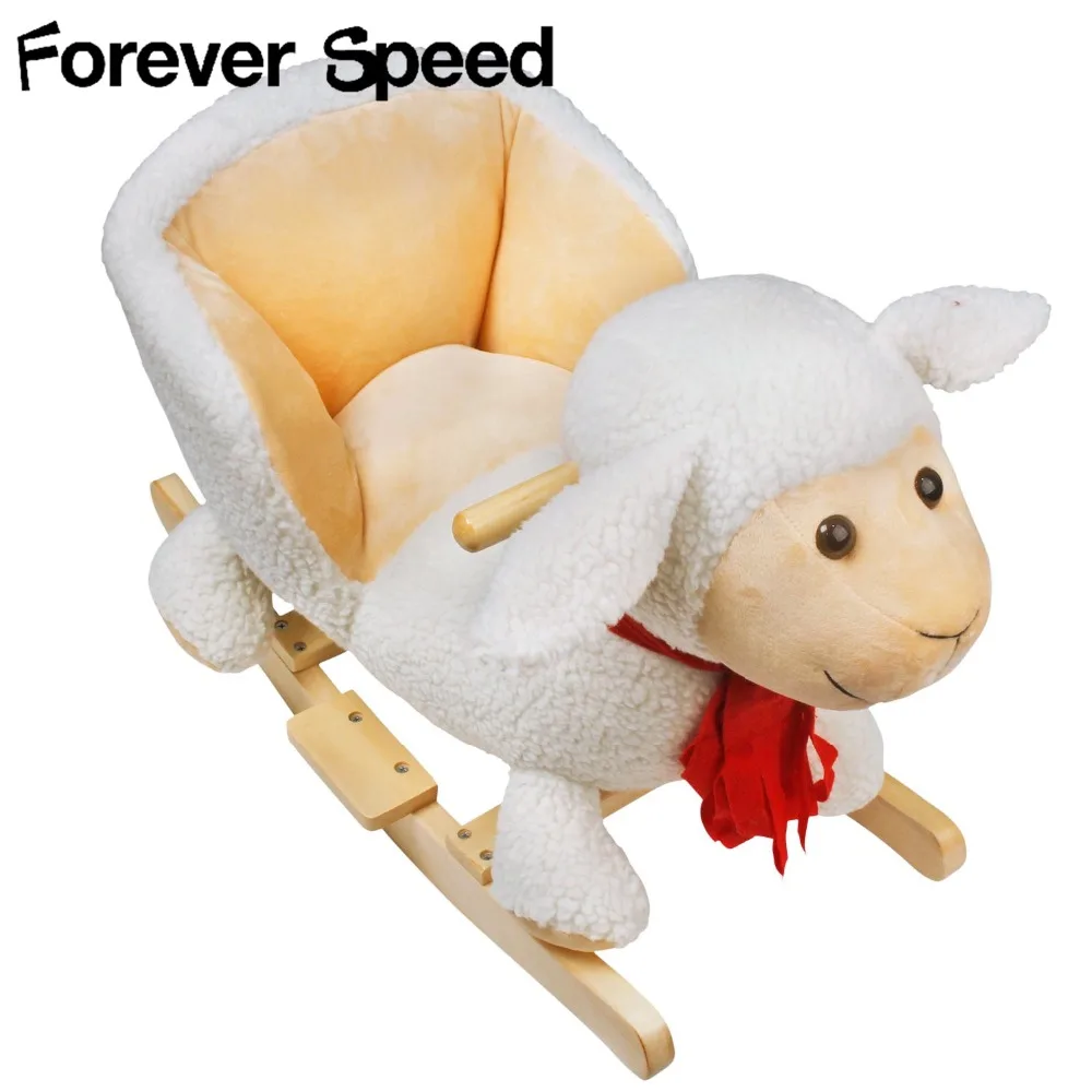 60cm Children Chairs Plush Baby Swing Chair Sheep Rocking Chair Baby Bouncer Plush Seat Kids Outdoor Ride Rocking Stroller Toy