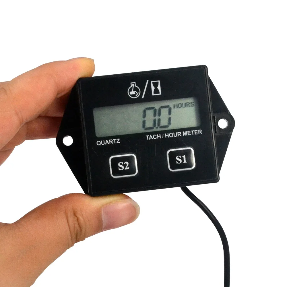 Waterproof Digital Engine RPM Gauge Tach Hour Meter Tachometer Inductive For Gasoline Motorcycle Marine chainsaw pit bike Boat