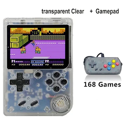 Tr clear add gamepad 168 в 1 портативная видео портативная игровая консоль ретро классический мини-игровой плеер, встроенный 168 классический недублированный детский крутой игровой мальчик - Цвет: Tr clear add gamepad