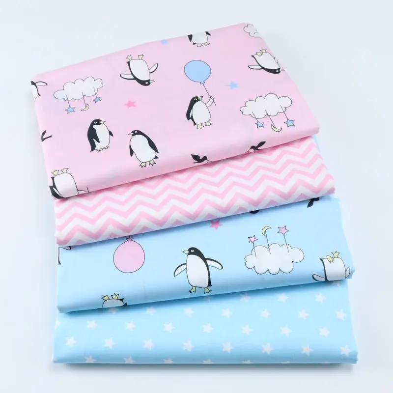 

Penguin Printed Kids cotton Twill Fabric by Meter Cotton Patchwork Cloth for DIY Sewing Quilting Material For Baby&Child
