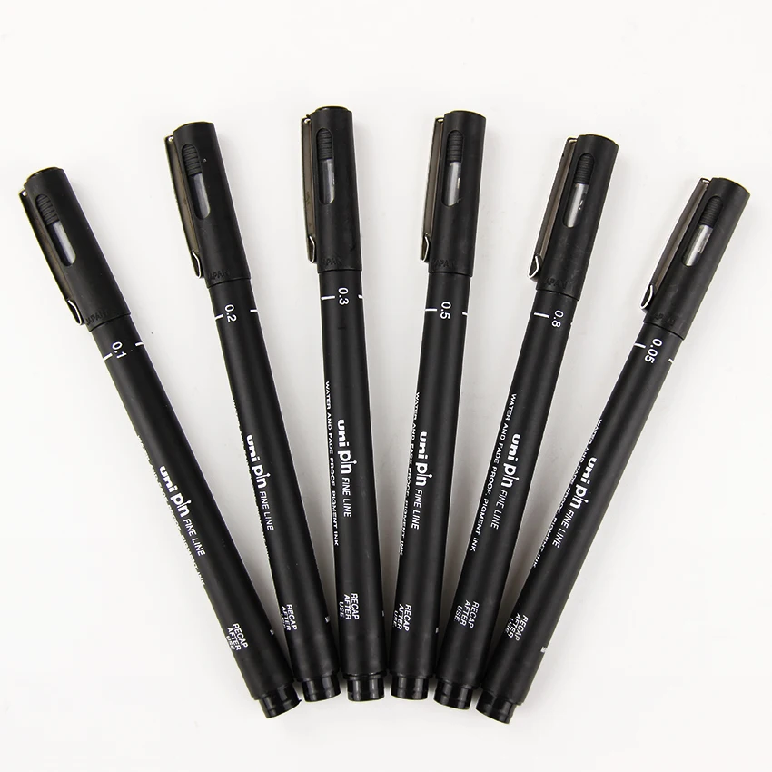 

1Pcs Waterproof Drawing Pen Ultra Fine Line Marker Ink Black Pen 0.05 0.1 0.2 0.3 0.5 0.8 Art Markers School Supplies