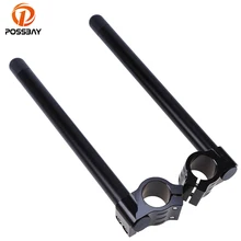 Гоночный алюминиевый черный руль мотоцикла ЧПУ 31/32/33/35/37/41/49/50/51 мм на зажиме Ons, вилка, ручной стержень, для кафе гонщик мотокросса