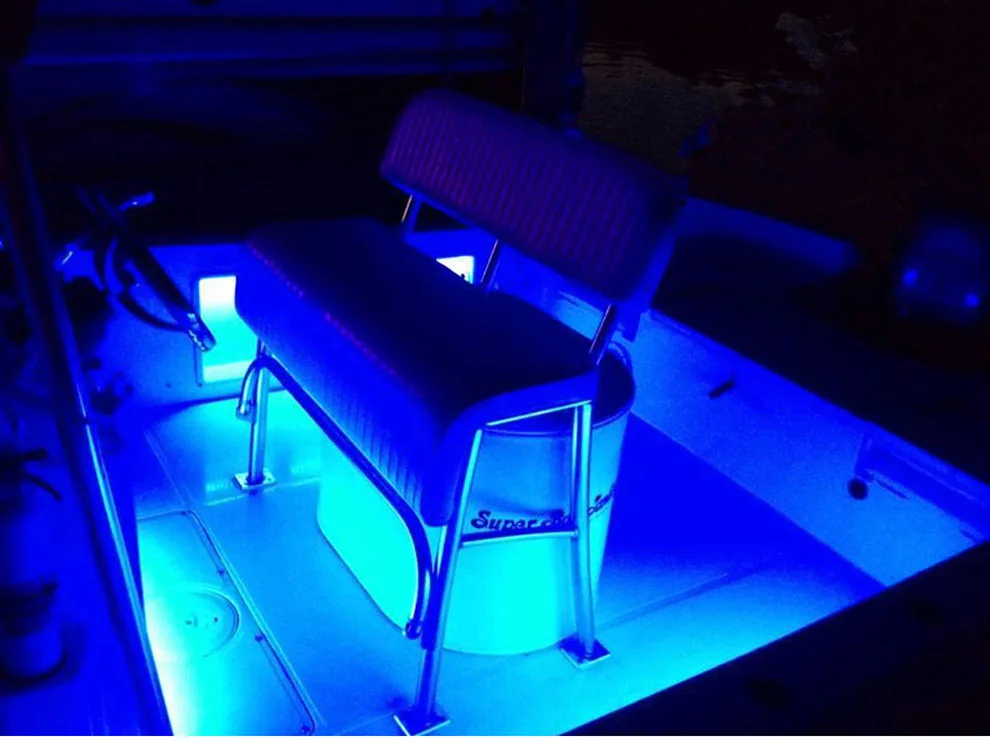 Marinha Barco Grau 12 Volts Grande Impermeável Led Cortesia Luzes Azul - Branco 4 x 5 Cheap Holofotes de LED