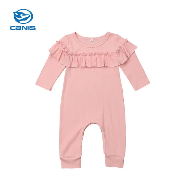 Baby Girls Cotton Pink Solid Romperin Rompers from Mother & Kids on Alibaba Group