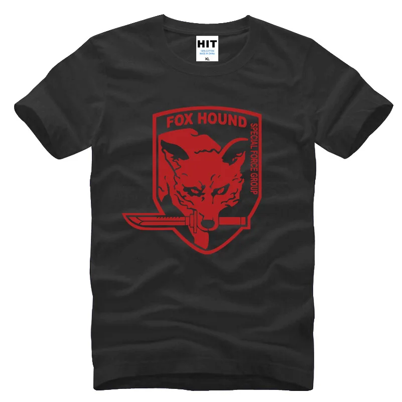 Metal engranaje sólido MGS Fox Hound Video juego hombres camiseta Moda 2015 manga corta algodón camiseta Camisetas Hombre