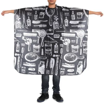 

140X45cm Pattern Black Waterproof Hairdressing Cape Wrap Gown Apron Barber Hairdresser Hair Cutting Cloth 0306