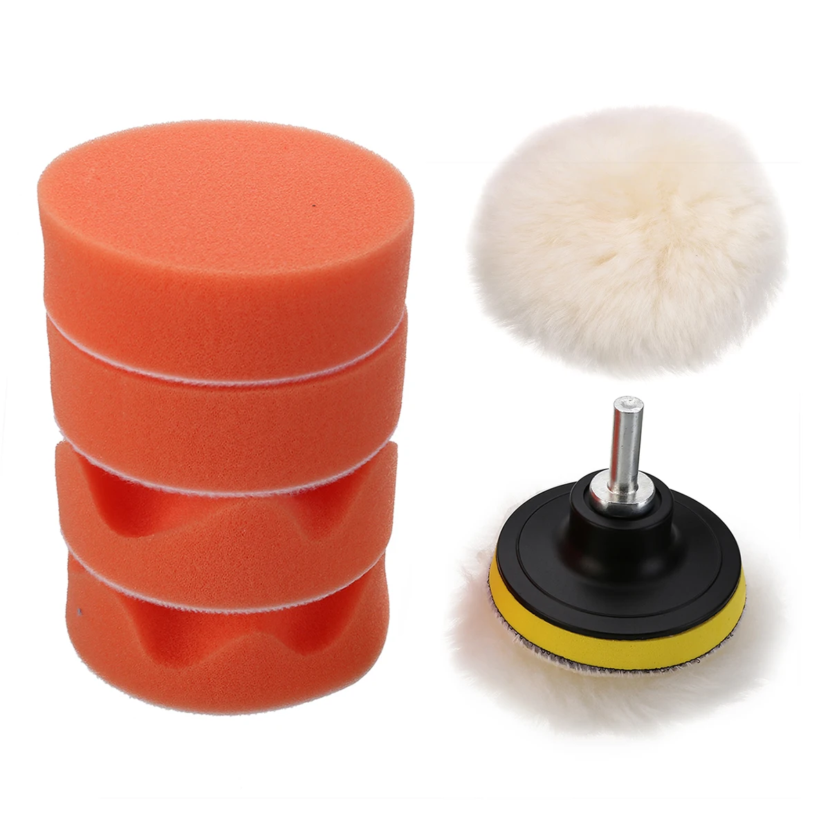 7pcs Mayitr Waxing Sponge Buffer Pads 3 Inch M14 Drill Adapter Kit Polishing Pads Power Tools
