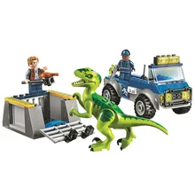 Juniors Jurassic World Dinosaur Model Building blocks Raptor Rescue Truck figure Bricks Compatible With toys children Juniors Jurassic World Dinosaur Model Building blocks Raptor Rescue Truck figure Bricks Compatible With toys children