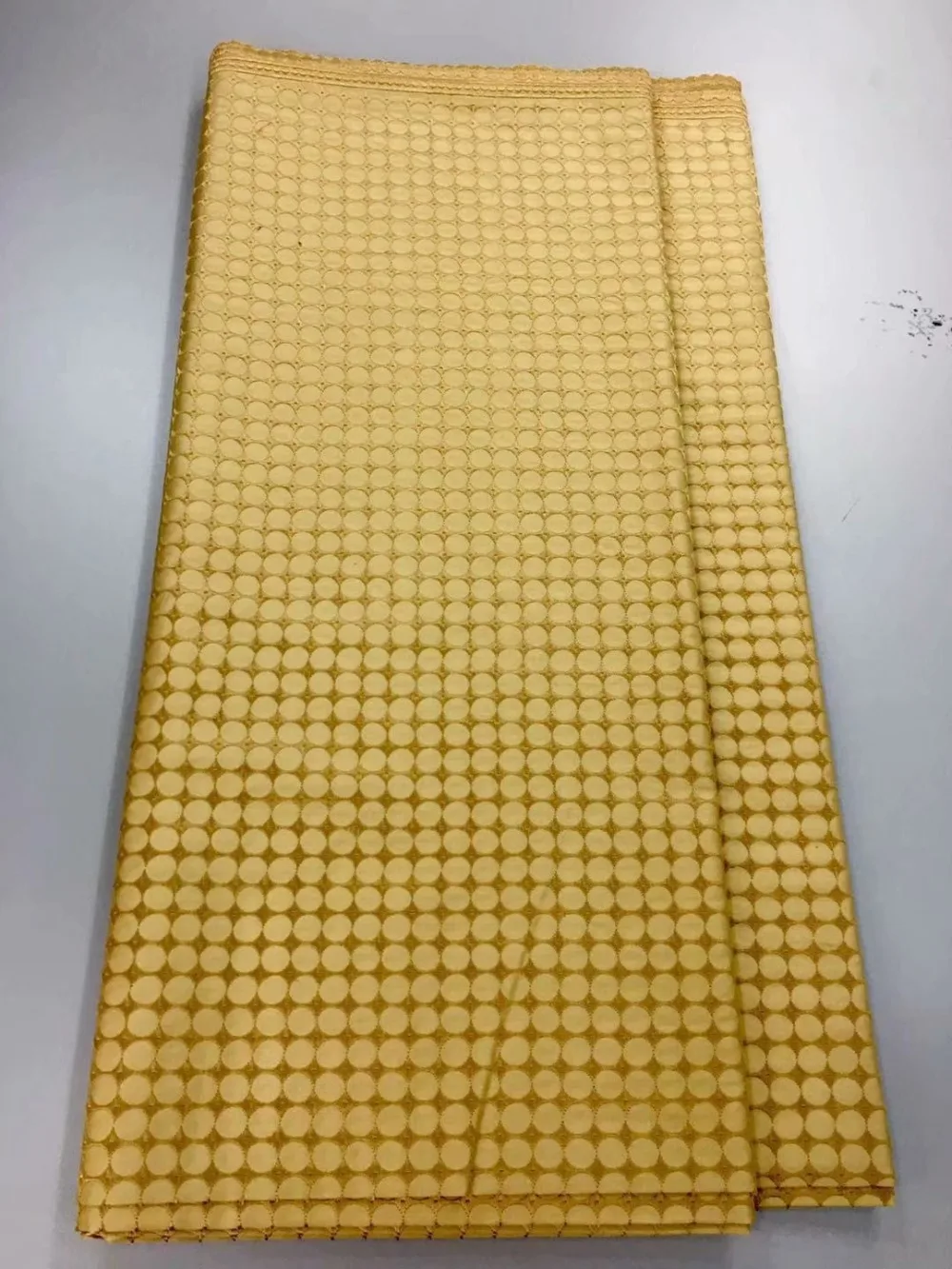 

Gold swiss voile lace in switzerland polish lace for man brode coton africain mesh fabric high quality5yard/set HFZ-