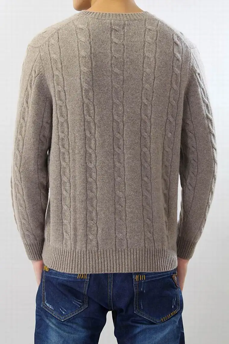 Кашемировый свитер, Мужской пуловер, толстый, v-образный вырез, компьютерный стиль, коричневый, теплый, натуральная ткань, высокое качество,, распродажа