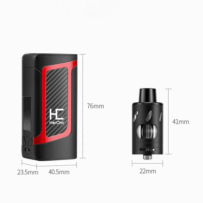 Новейший HC 80w бокс мод комплект 2000mah Встроенный аккумулятор с 0.5ohm 3 5 мл бак вейпер