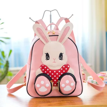 

Kids 3D Model Rabbit School Bags Baby mochilas Child's School Bag for Kindergarten Girls Princess Bagpack Child PU Backpack