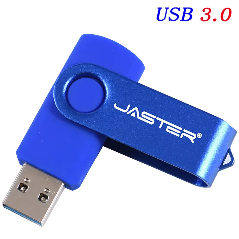 JASTER высокоскоростной флеш-накопитель USB 3,0 128GB 256GB Roation Pendrive USB3.0 флеш-накопитель 64GB 32GB 16GB металлический u-диск - Цвет: Blue