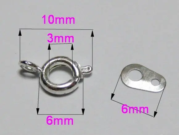 

100 Sets Bolt Spring Ring Necklace End Clasps With Tag