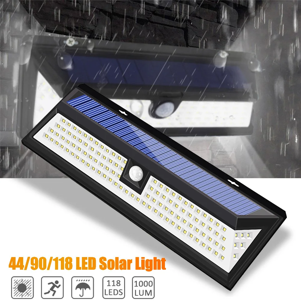

44/90/118 LED Waterproof IP65 PIR Motion Sensor Solar Garden Light Outdoor LED Solar Lamp 3 Modes Outdoor LED Solar Lighting