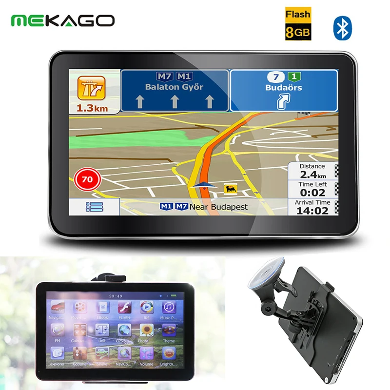 2016 New 7 Inch GPS Navigation 800x480 Windows CE 6.0 Car GPS With 8GB