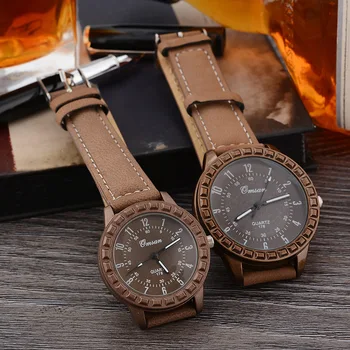 

Lover Watches 2020 Fashion Leisure Retro Women Watch Men coffee Leather Sports Quartz Watch Relogio Masculino Montre Femme
