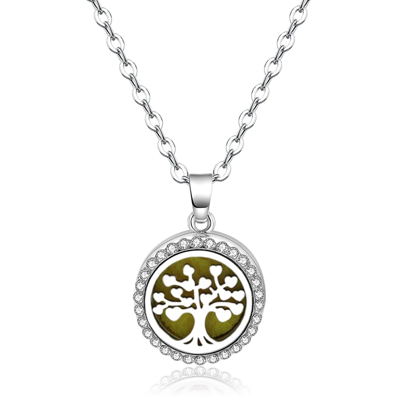 2019 New Love Tree Of Life Aroma Diffuser Necklace Stainless Steel Pendant Perfume Lockets Essential Oil Aromatherapy | Украшения и