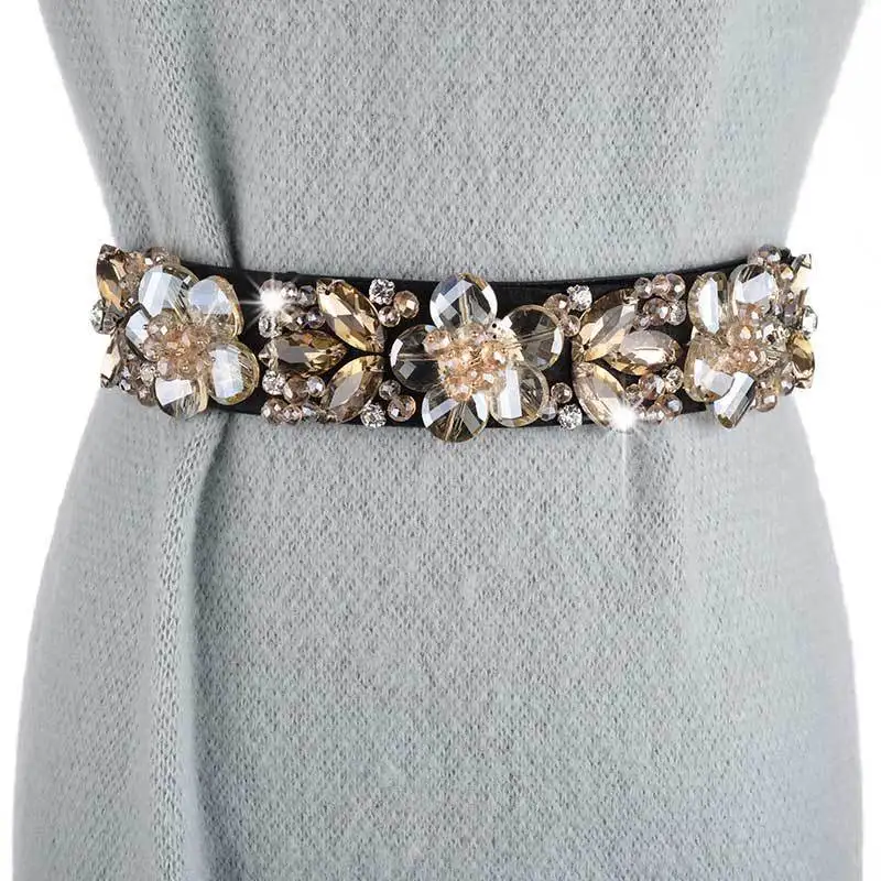 

Luxury Crystal And Rhinestone Wedding Belt Beading Bridal Sash For Wedding Gown Handmade Wedding Accessories