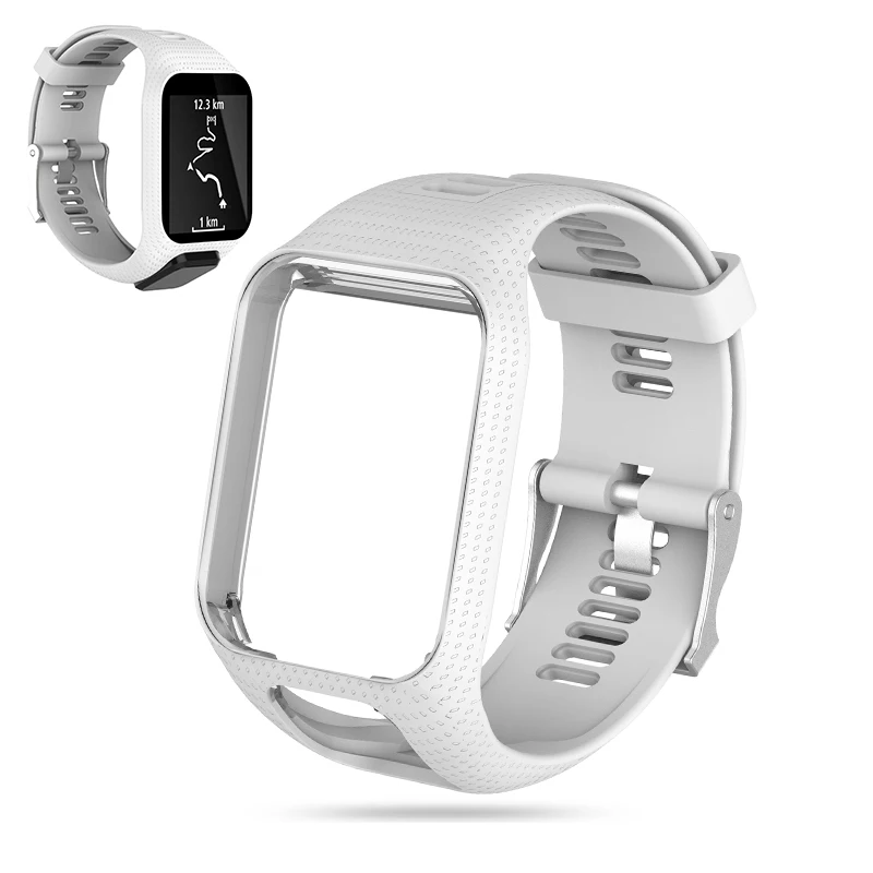 Замена силиконовых наручных часов Ремешок для TomTom Runner 2 3 Spark 3 gps спортивные часы Tom 2 3 серии мягкий смарт-браслет - Цвет: Белый