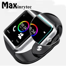 Купить онлайн Maxinrytec A1 Смарт-часы Мужчины Wirst часы с сим Камера SmartWatch русский T15 связаны для IOS телефона Android WhatsApp