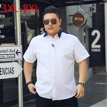 10XL 9XL 8XL 6xl 5xl однотонная Повседневная рубашка Для мужчин социального платье Рубашки для мальчиков летняя сорочка Homme Для мужчин S рубашка с короткими рукавами высокого качества