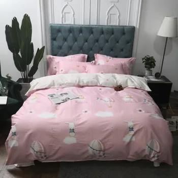 

Bedding Set The Princess Style Bed Set Luxury Cotton Bed Sheet Queen King Size Duvet Cover Set Pink Bed Linen 3 styles