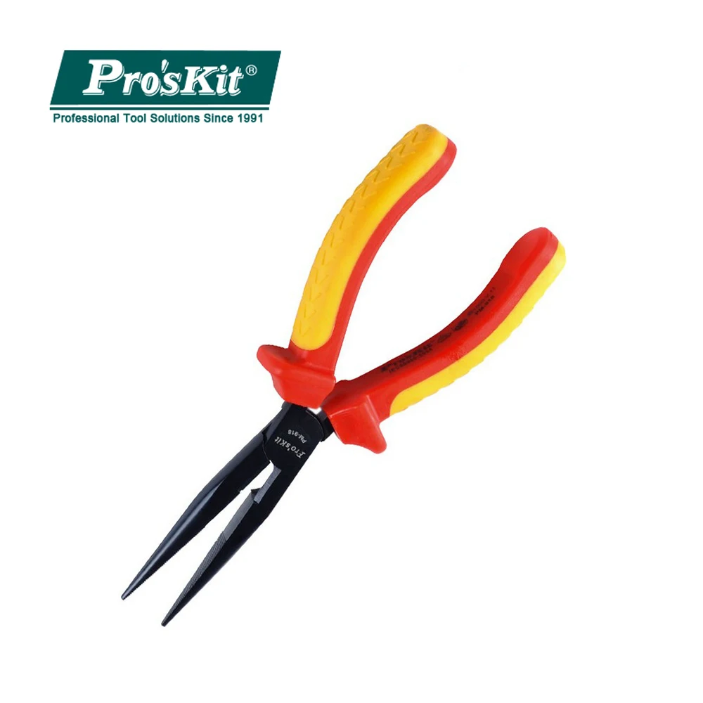 PM-918 Pro'skit высокого напряжения изоляции Длинные плоскогубцы для носа(200 мм) Инструмент электрика электрические провода плоскогубцы резак для зачистки