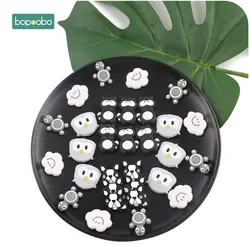 Bopoobo 1 комплект Силиконовые коала бусины набор «сделай сам» силиконовые пищевые шарики облако Фламинго детское ожерелье без БФА бусины