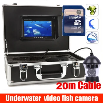

50M 360 degree Rotation Fishfinder 7" LCD Underwater Fishing Camera fish video camera with IR LED Lights 8GB DVR Video Recorder