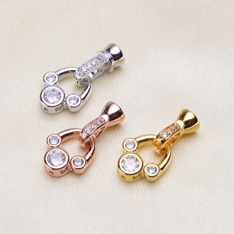 

Jewelry Making Supplies High Quality Copper Zirconia Rhinestone Findings DIY Long Pearls Necklace Pendant Accessories Spacers
