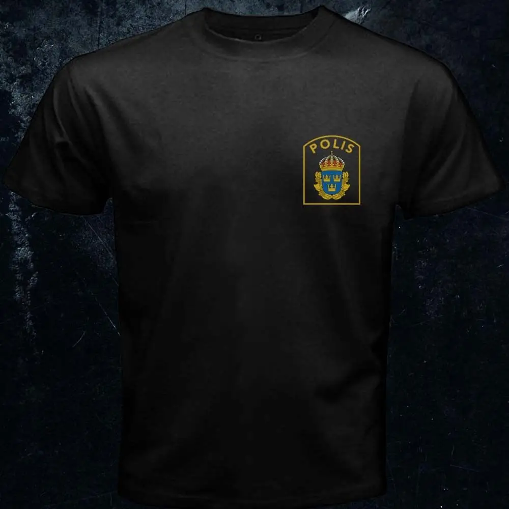 Brinavia Svensk polisien Police Party Logo Стильная хлопковая Футболка с 3D рисунком 2019|Футболки| |