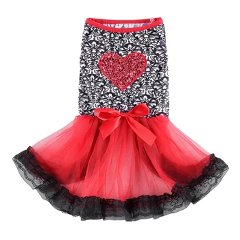 

Pet Dog Lace Dress Love Heart Clothes Tutu Skirts For Small Medium Dogs Cat Princess Dress Dog Wedding Clothes