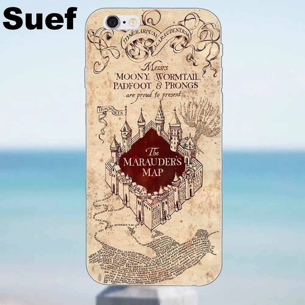 Suef Marauders карта для iPhone 4 4S 5 5S 5C SE 6 6S 7 8 Plus X Samsung Galaxy A3 A5 J1 J3 J5 J7 2016 2017 TPU чехлы