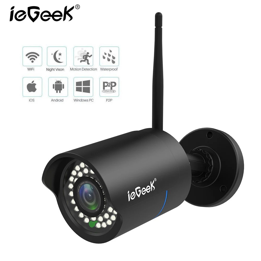 

ieGeek Security Surveillance 1080P wifi Bullet IP Camera Remote Control Monitor Wired Wireless Home Warehouse Shop Office Video