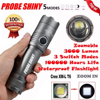 

Super X800 3000Lm CREE XML T6 LED Zoomable 18650 AAA Flashlight Torch Light Lamp 170127