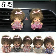 NEW Rhinestone meng Kiki Car Perfume Outlet Perfume Clip Lady Car Air Cleaner Cute Little Monkey Styling chichi Perfume clip