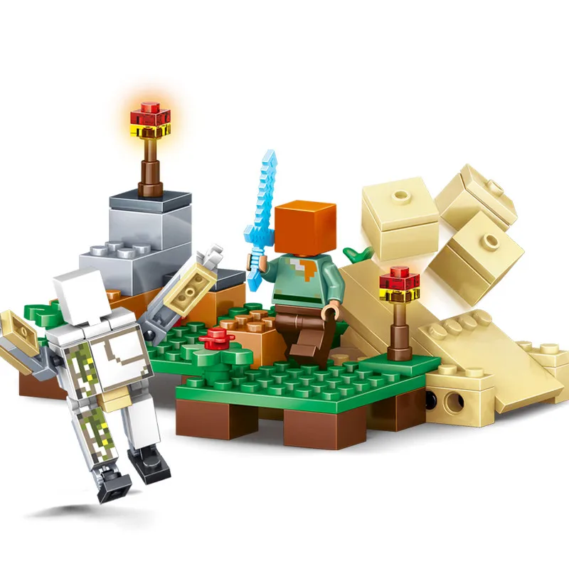 378pcs 4 in 1 MY WORLD Minecrafted Figures City Building Blocks Bricks Set Educational toys for Kids Gift Compatible Legoings 378pcs 4 in 1 MY WORLD Minecrafted Figures City Building Blocks Bricks Set Educational toys for Kids Gift Compatible Legoings
