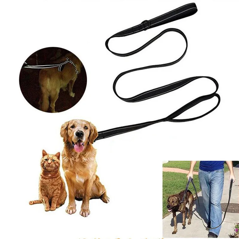 Нейлоновые поводки для собак с 2 мягкими ручками, поводок для безопасности больших собак