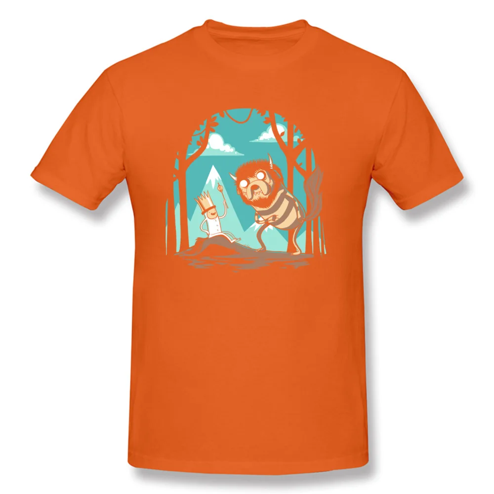 Where the Wild Adventures Are Family Printed T Shirt Round Neck 100% Cotton Short Sleeve Tees for Men Clothing Shirt Lovers Day Where the Wild Adventures Are orange