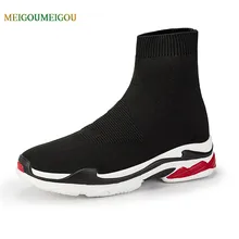 

MEIGOUMEIGOU New Arrival Couple Vulcanize Shoes Men Flat Solid Durable Men Socks Shoes No Smell Deodorant Casual Shoes Men 39-45