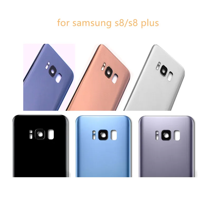 

For Samsung Galaxy S8 G950 G950F S8 Plus G955 Back Battery Glass Cover Rear Door Housing Case Panel + Camera Glass Lens Frame