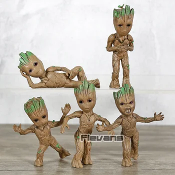 

Marvel Guardians of the Galaxy Baby Tree Man Mini PVC Figures Toys Dolls Gifts 5pcs/set