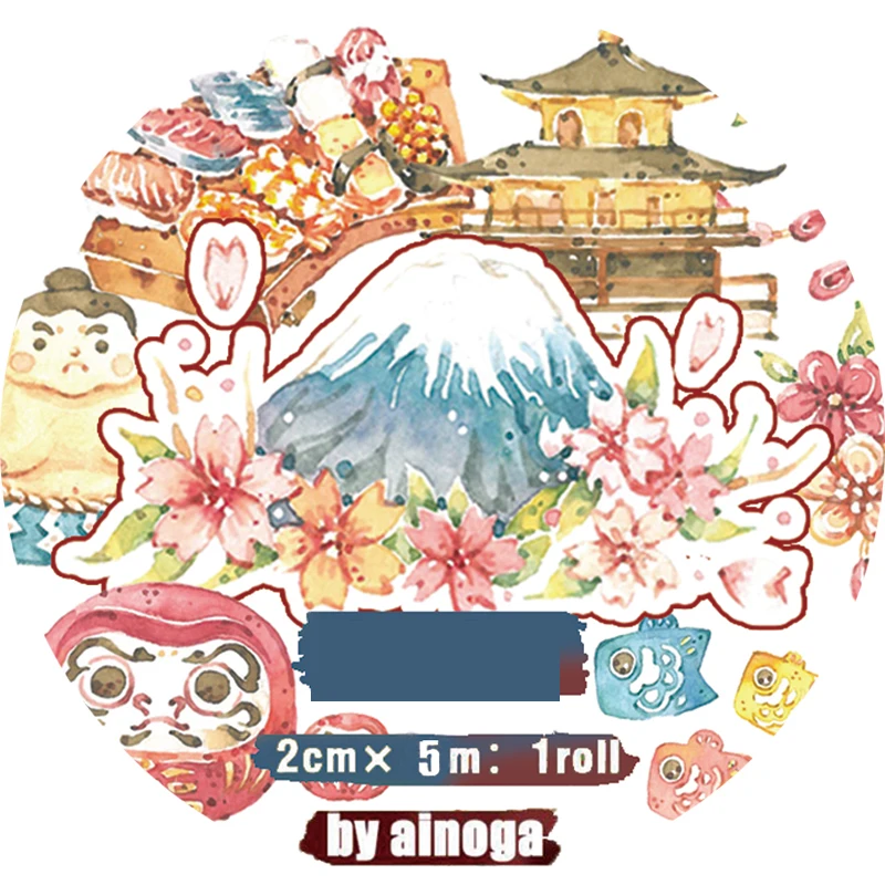 

2cm*5m Iconic objects in Japan customs Fujiyama Decoration Washi Tape DIY Planner Diary Scrapbooking Masking Tape Escolar