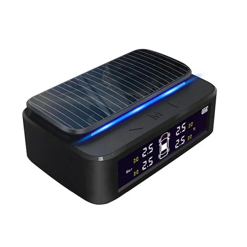 

Solar Energy Power External Car TPMS Real-Time Tire Pressure Monitor System For Auto Digital LCD Display Wireless Detector